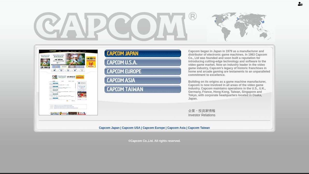 Capcom – 日本知名电子游戏开发与发行商官方网站