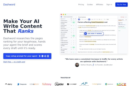 Meta Description Generator by Dashword