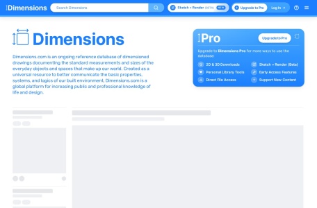 Dimensions.Guide官网 – 日常物体尺寸比例数据库查询