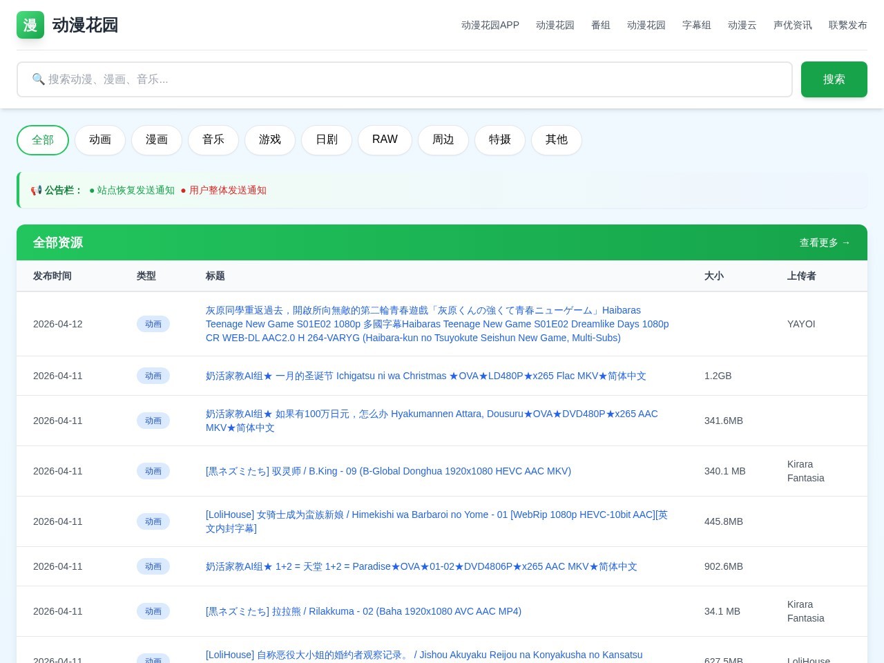 动漫花园资源网