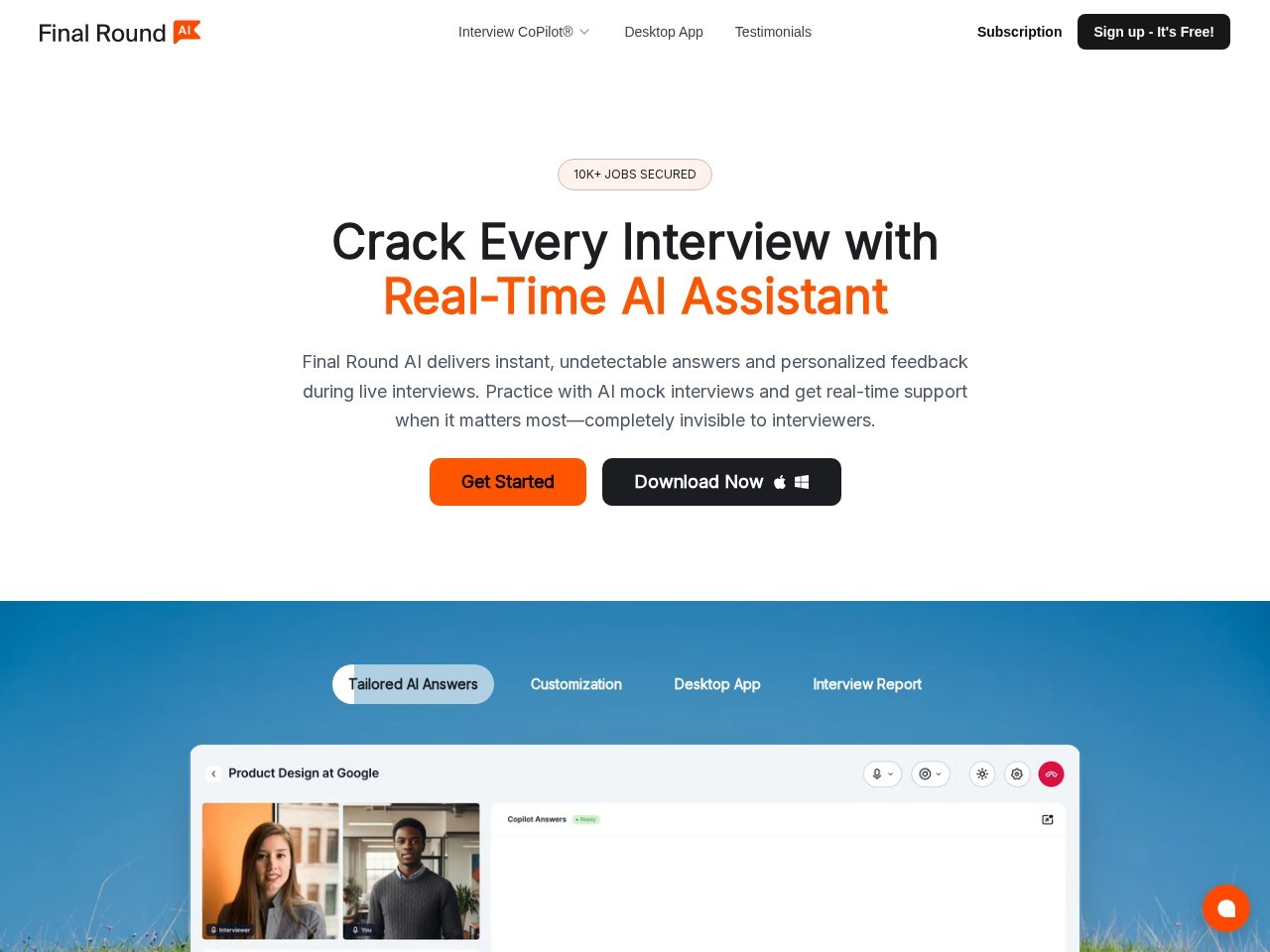 Final Round AI – 利用人工智能技术辅助面试准备的工具