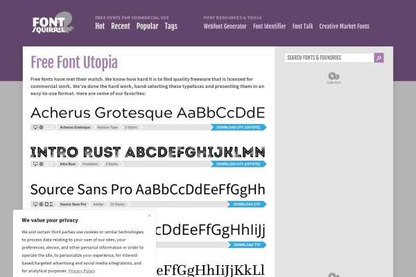 Font Squirrel 免费商用字体下载与生成工具