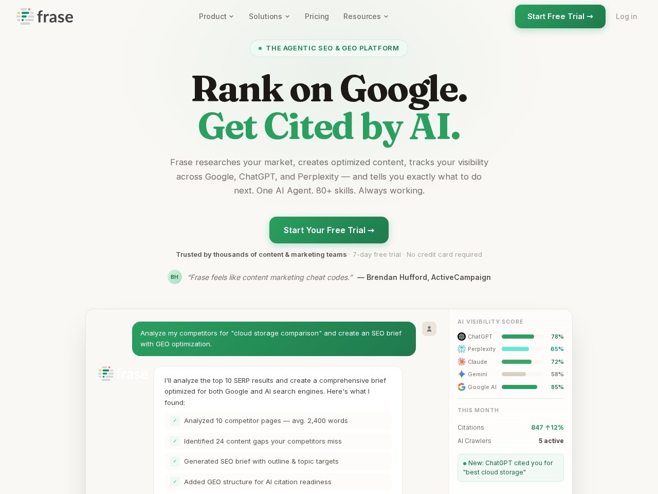 Frase – 内容创作者的SEO工具