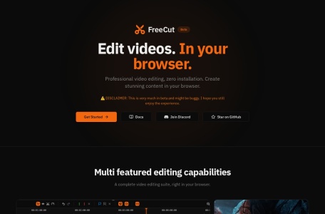 FreeCut – 免费在线视频剪辑与音频处理工具