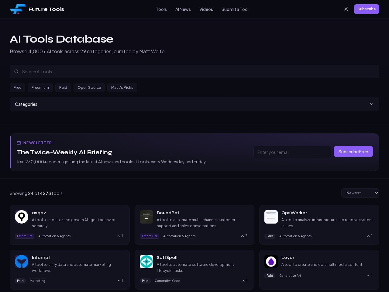 FutureTools – 收集并整理了最好的AI工具