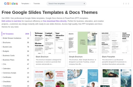 Gslides – 免费谷歌Google Slides模板与Docs办公主题库