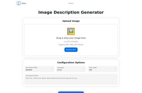AI 图像描述生成器