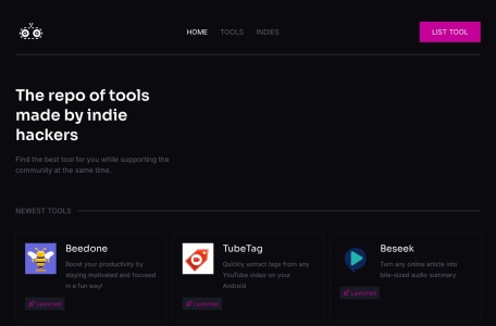 The repo of tools made by indie hackers