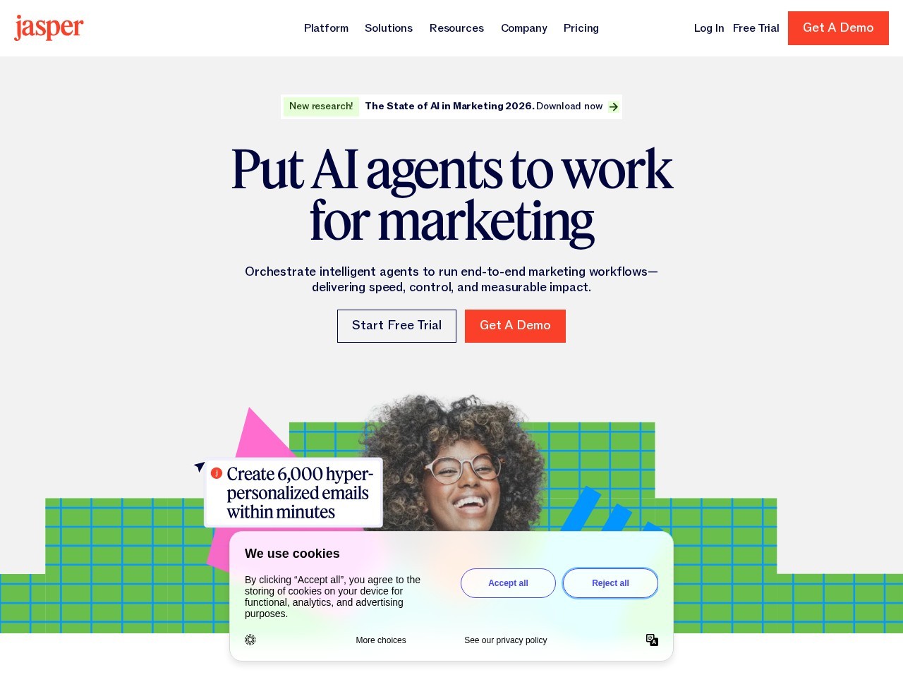 Jasper官网 – 帮助营销团队创建高质量内容