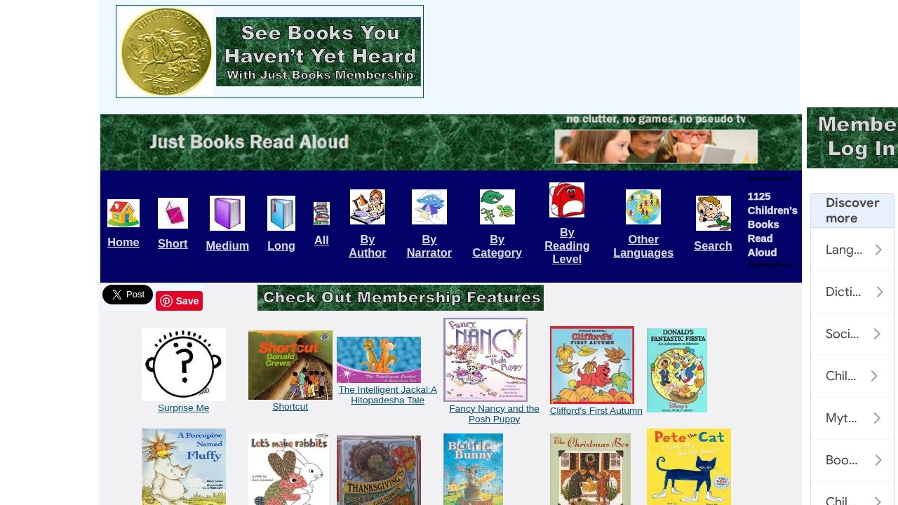 Just Books Read Aloud