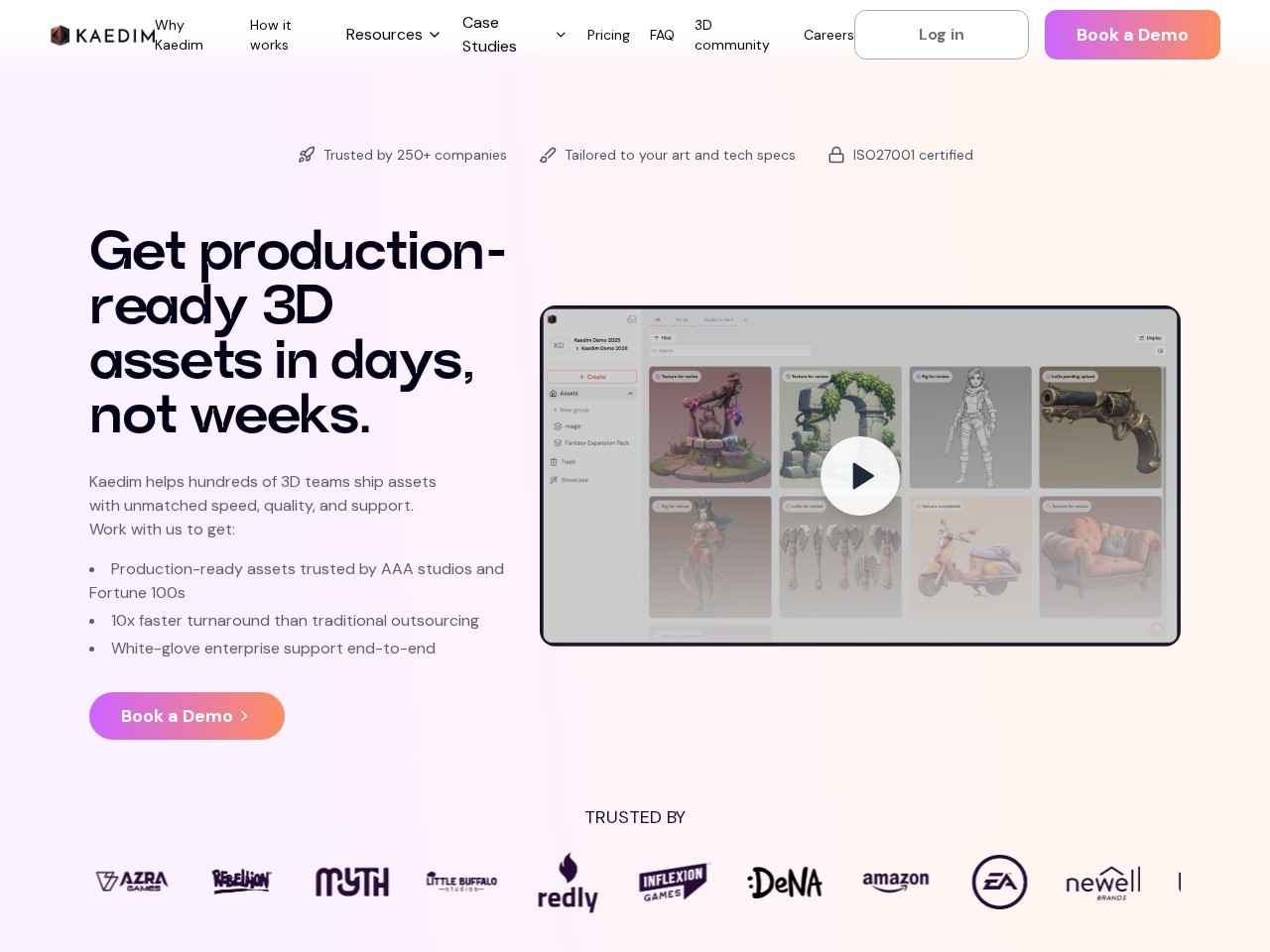 Kaedim官网 – 为您生成高清3D模型