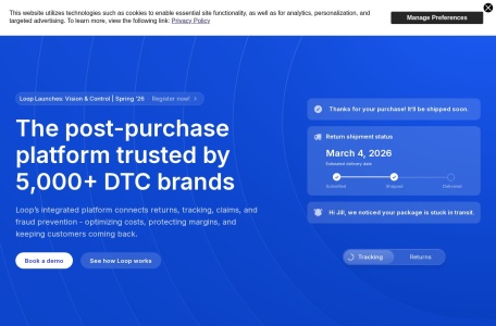 Loop Returns_一款退货管理软件，可帮助电子商务品牌节省时间和金钱、保留更多收入并提高客户忠诚度