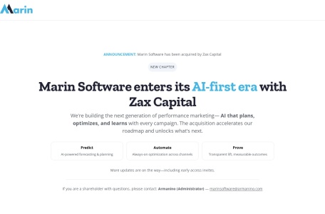 Marin Software_一款全面的跨平台广告投放优化工具，使用AI技术，集中管理 Google、Facebook、Instagram 等广告平台，帮助实现广告效果最大化