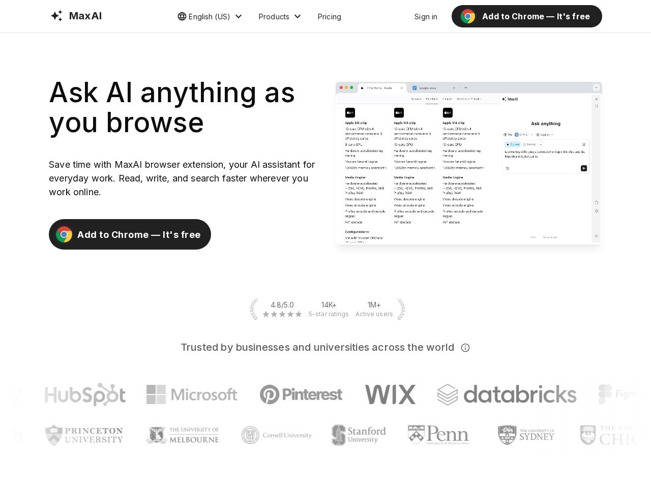 MaxAI.me – 一站式AI浏览器扩展