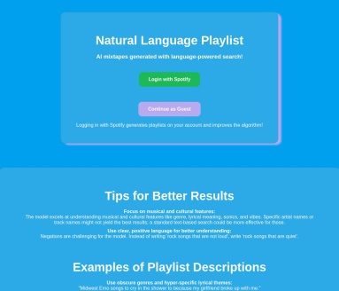Natural Language Playlist