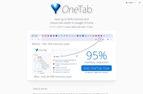 OneTab – 浏览器标签页管理扩展