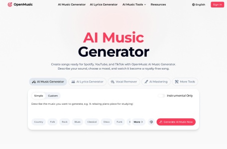 OpenMusic AI 音乐生成器
