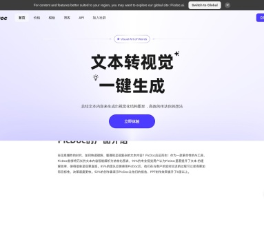PicDoc—-AI文本转视觉网站平台