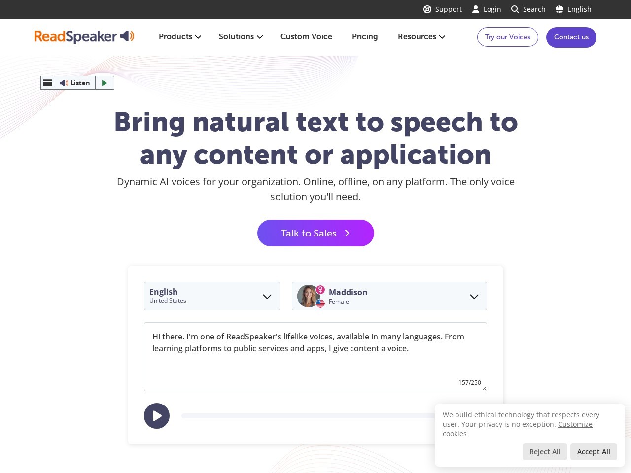 ReadSpeaker – 提供栩栩如生的文本转语音功能