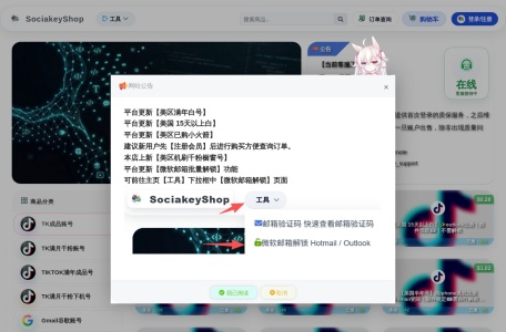 TikTok账号/Gmail/FB账号