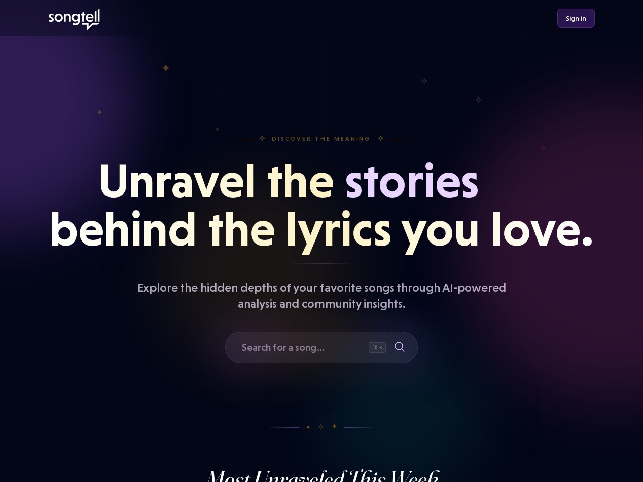 Songtell – 深入解析歌词背后故事的平台