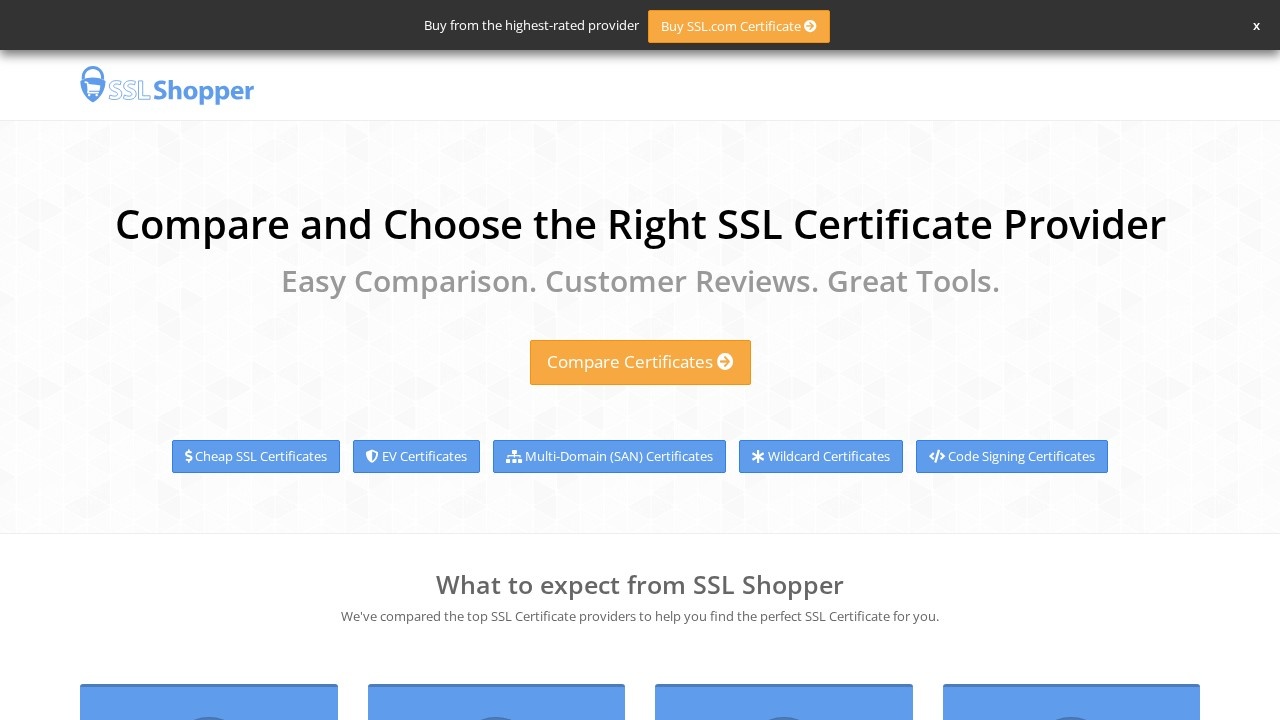 SSL Shopper证书对比评测