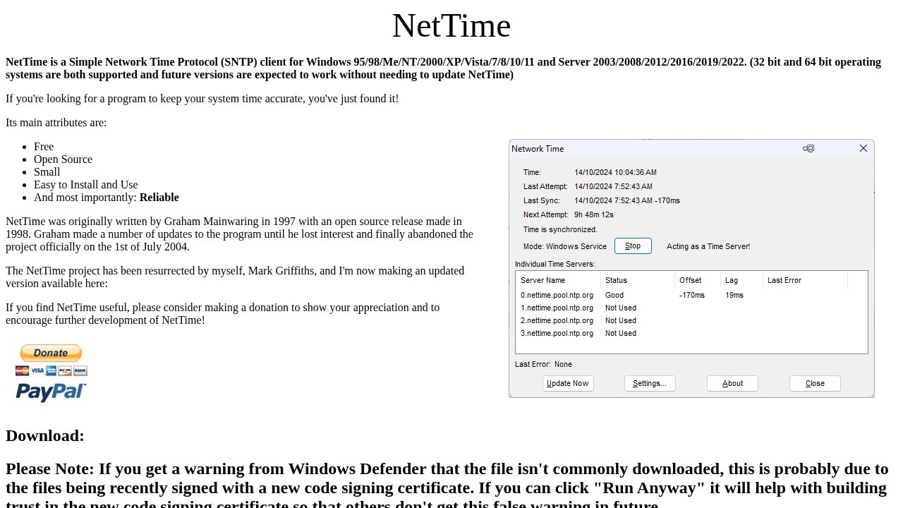 NetTime网络时间同步工具