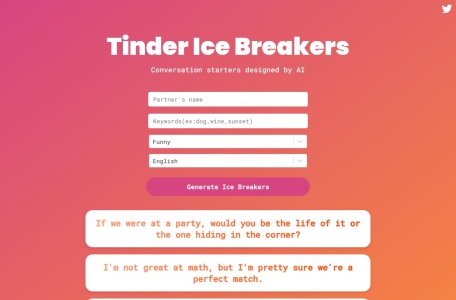 Tinder Ice Breakers AI