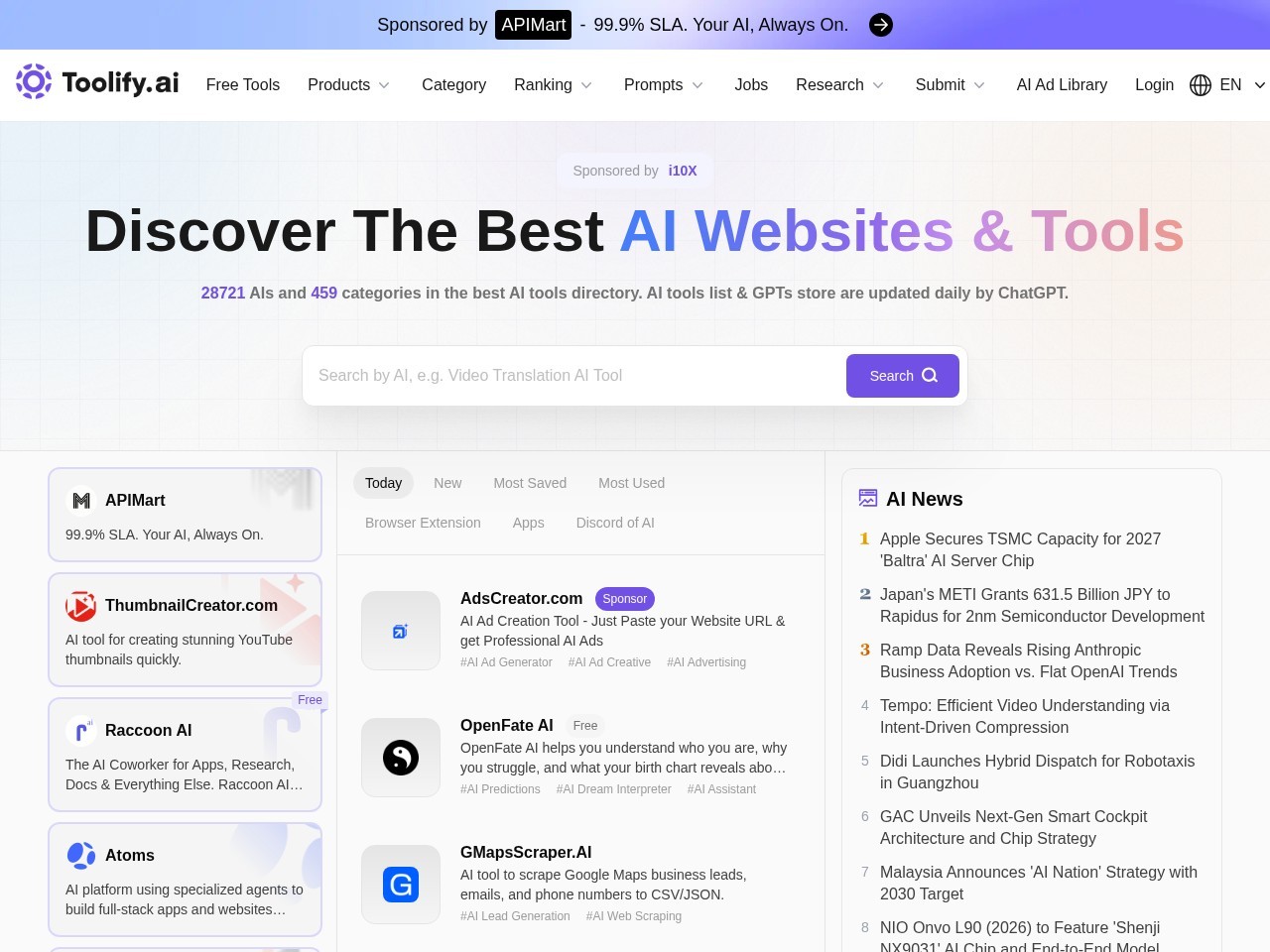 Toolify AI – AI工具目录和GPTs商店应用程序