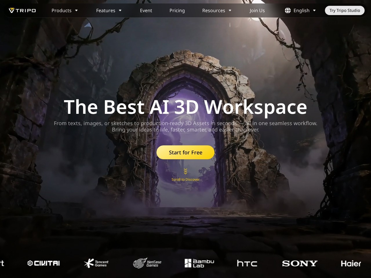 Tripo AI – AI驱动的3D建模平台