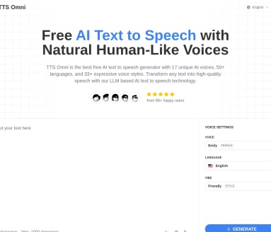 TTS Omni 免费 AI 语音合成工具