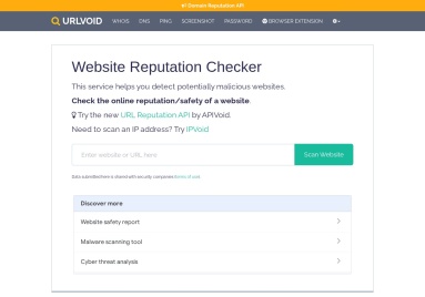 Urlvoid在线网站安全检测工具