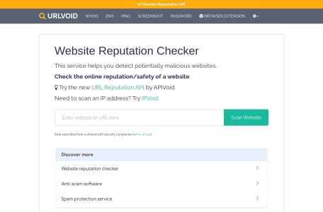 Urlvoid在线网站安全检测工具