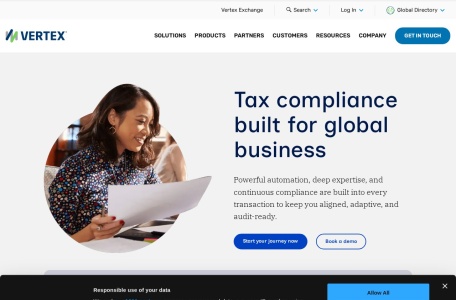 vertexinc税务软件_Vertex Tax是一款功能强大的税务软件，能够帮助企业简化税务流程、确保合规并降低税务风险。它提供自动计算税务、税务报告和申报、跨境税务管理、数据整合和分析等功能，为企业提供全面的税务解决方案，税务合规解决方案使各种规模的公司能够随时随地开展业务