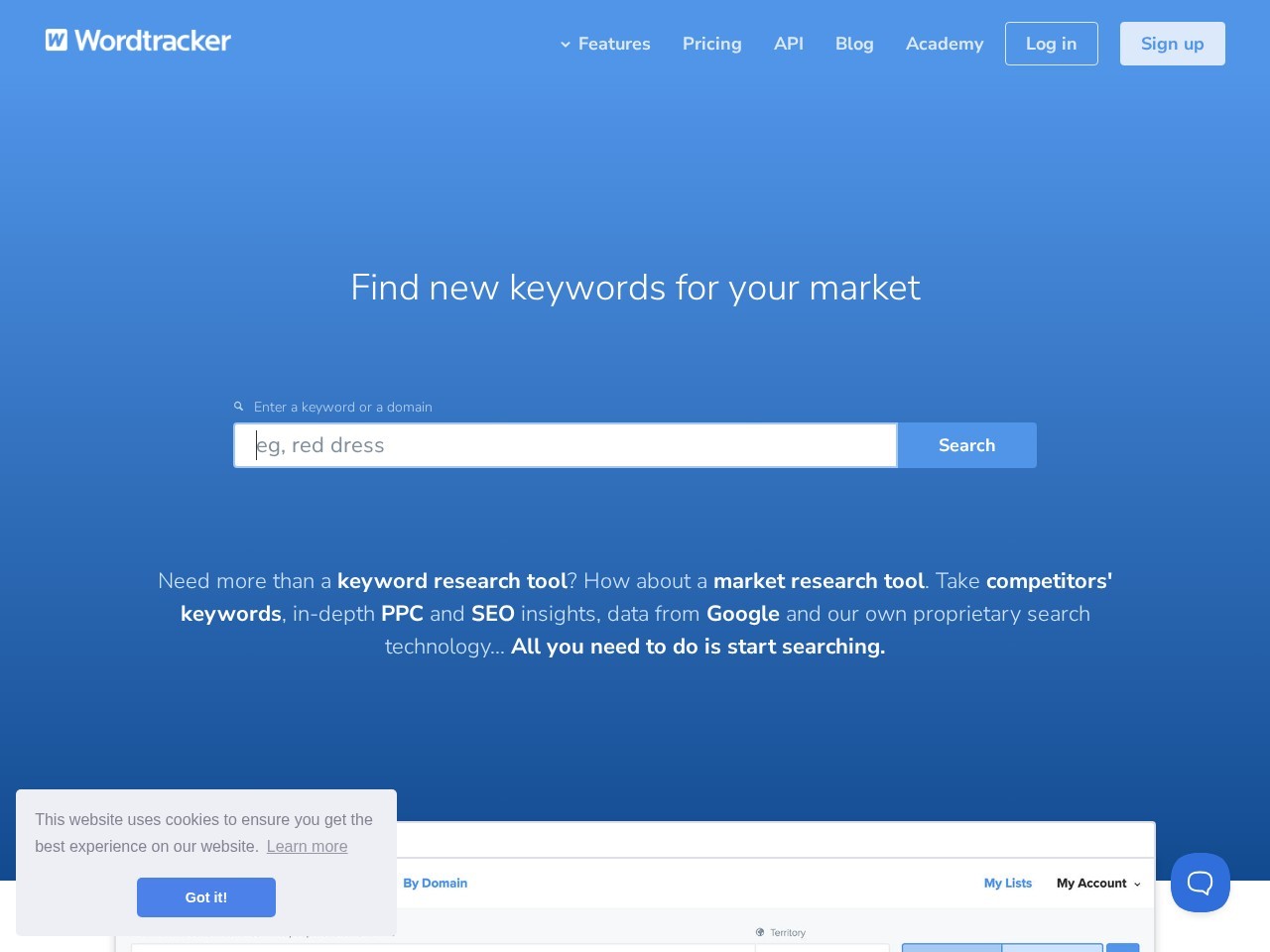 wordtracker-谷歌关键词数据查询
