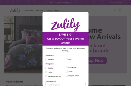 Zulily&nbsp; 美国_Zulily是一个美国的母婴用品团购网站，成立于2009年，总部位于西雅图。该网站是一个互联网闪购平台，每天更新闪购商品，涵盖的品类包括服装、家居、玩具、礼品等等