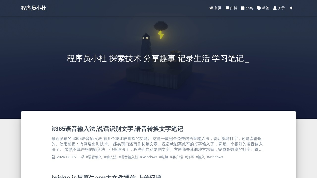 程序员小杜的网站