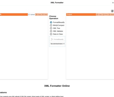 XML在线格式化工具