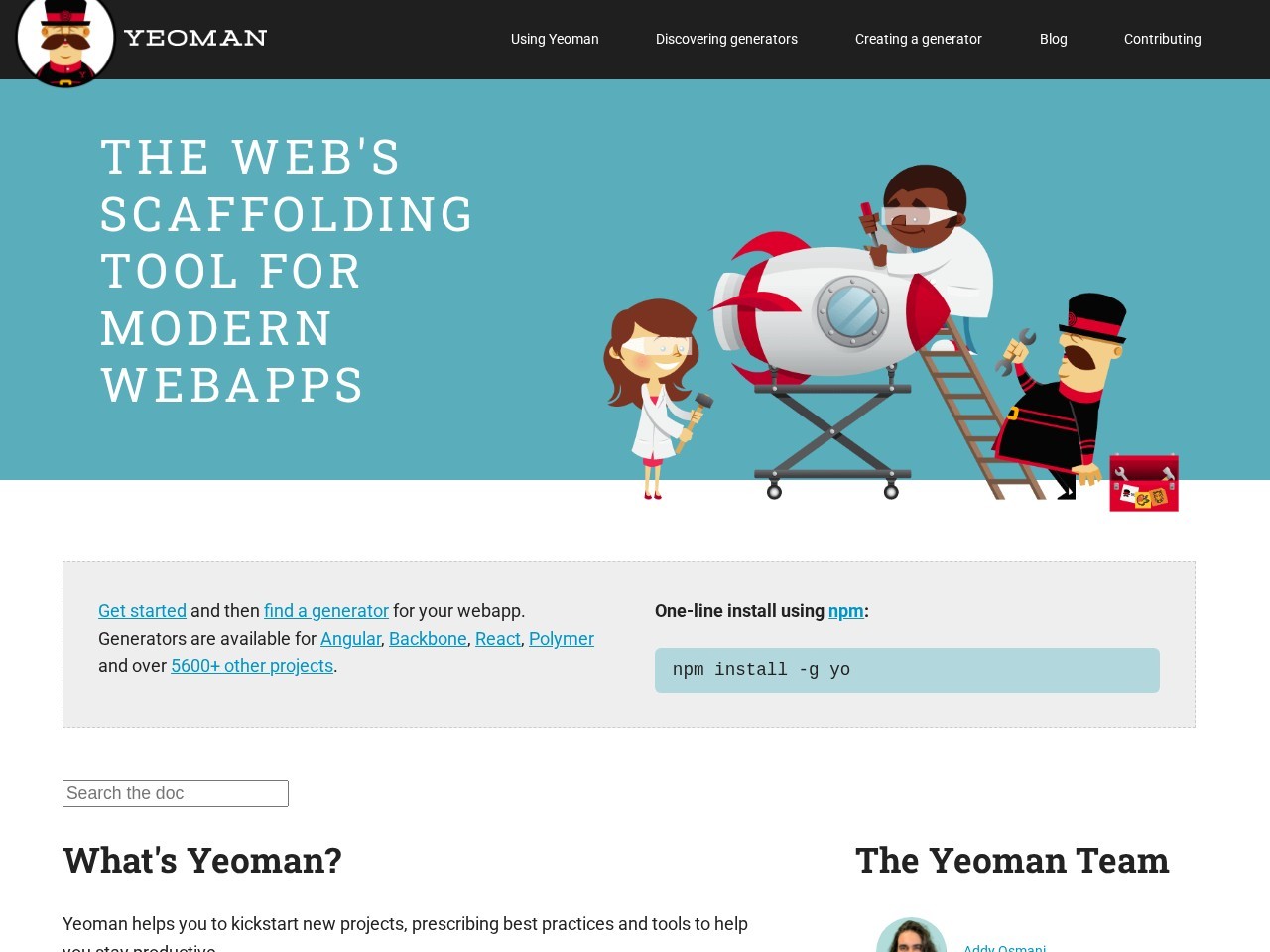 The web's scaffolding tool for modern webapps