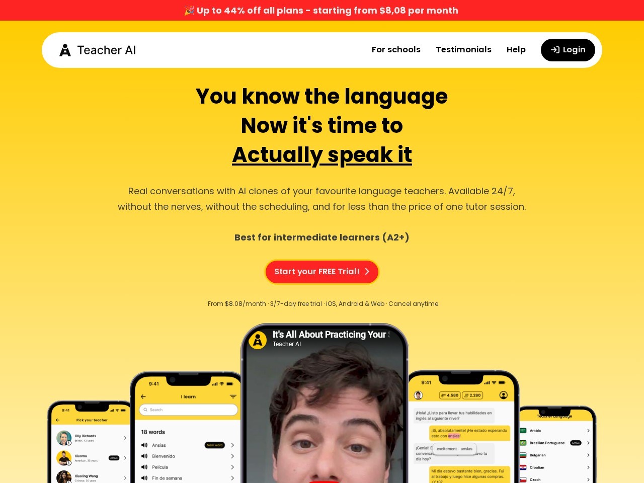 Teacher AI – 在线语言学习平台