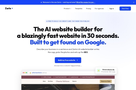 Zarla AI Website Builder